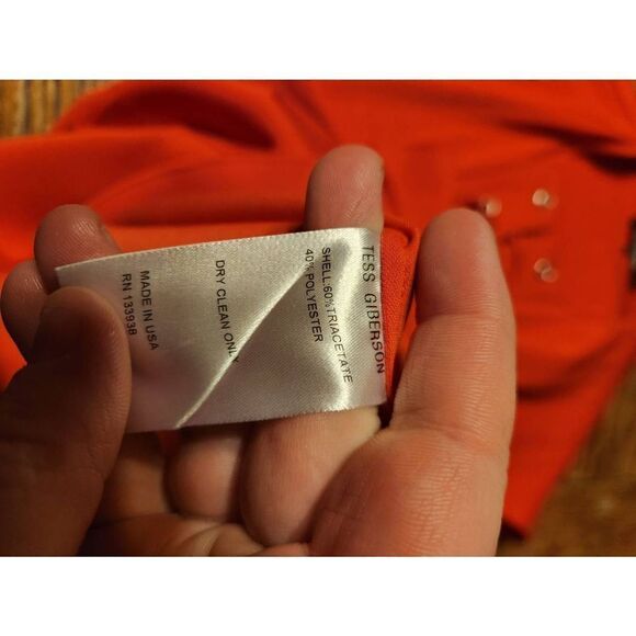 Tess Giberson red lace up neck dress sz 4 - Picture 5 of 6